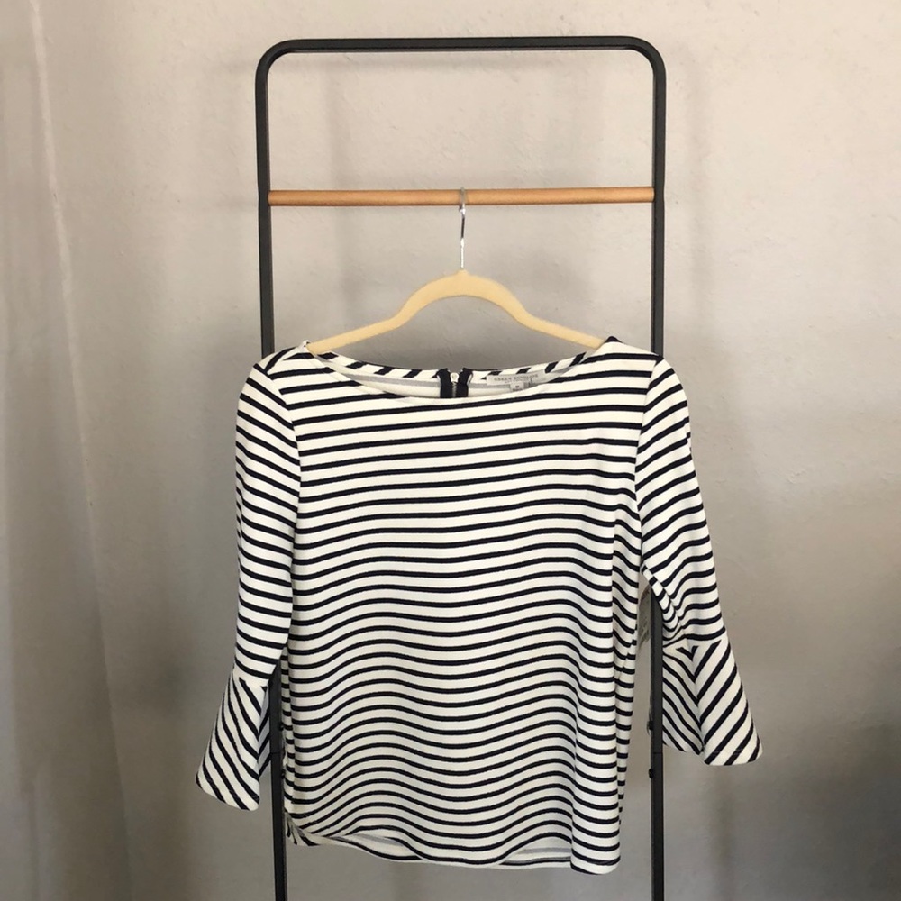 Clean and crisp Black and white striped top